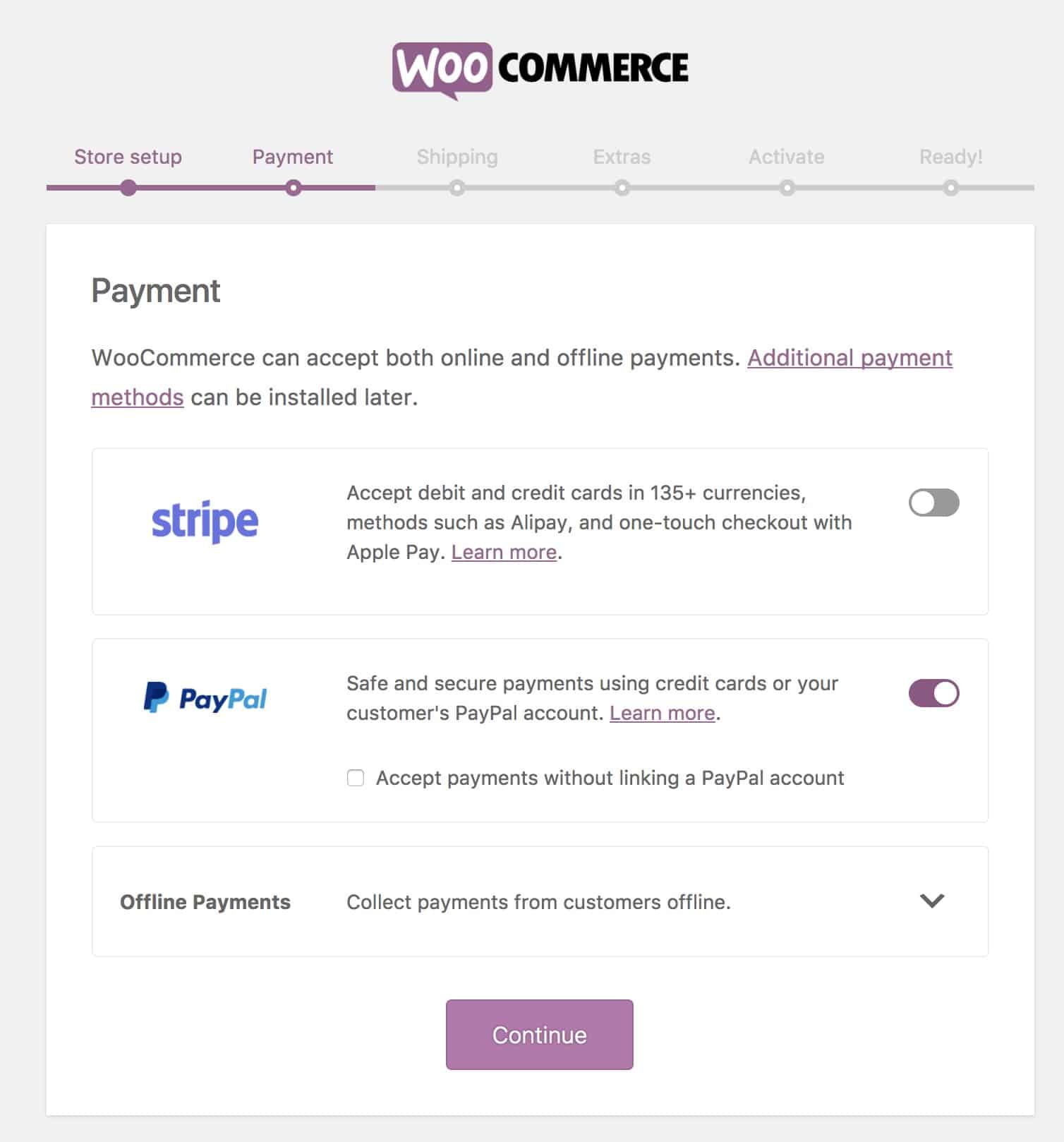 woocommerce payment setup