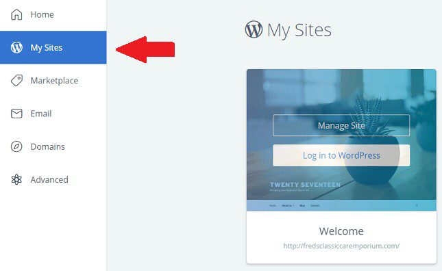 my sites on bluehost