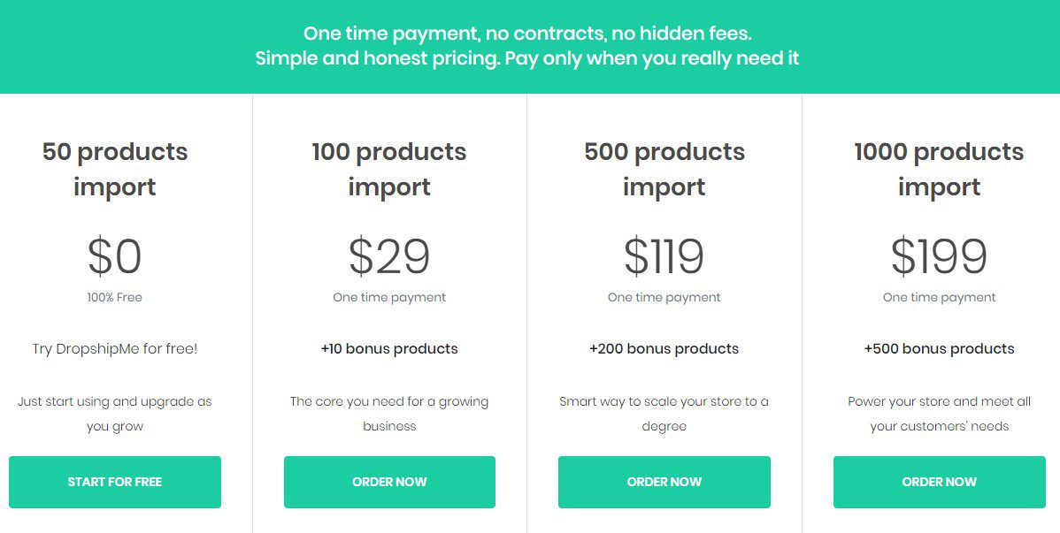 dropship me pricing