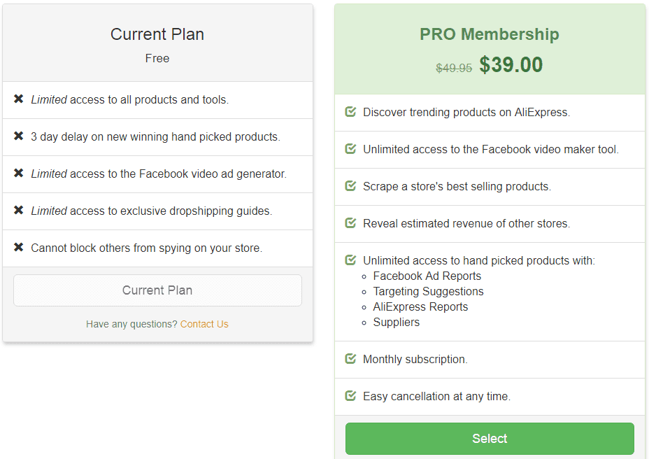 niche scraper pricing plan