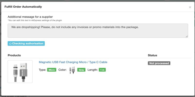 fulfulling order on aliexpress with the alidropship plugin