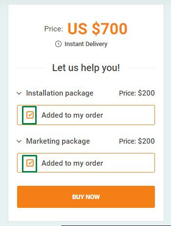 installation package and marketing package price