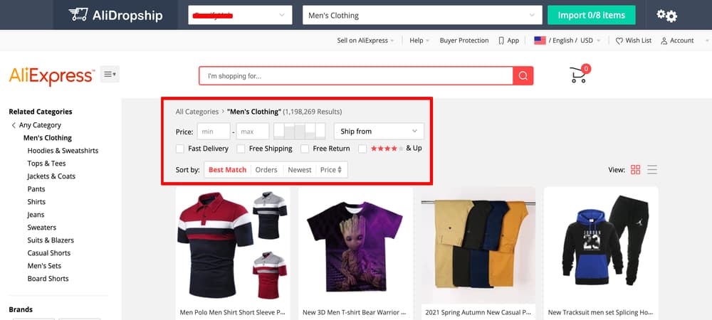 adding product from aliexpress