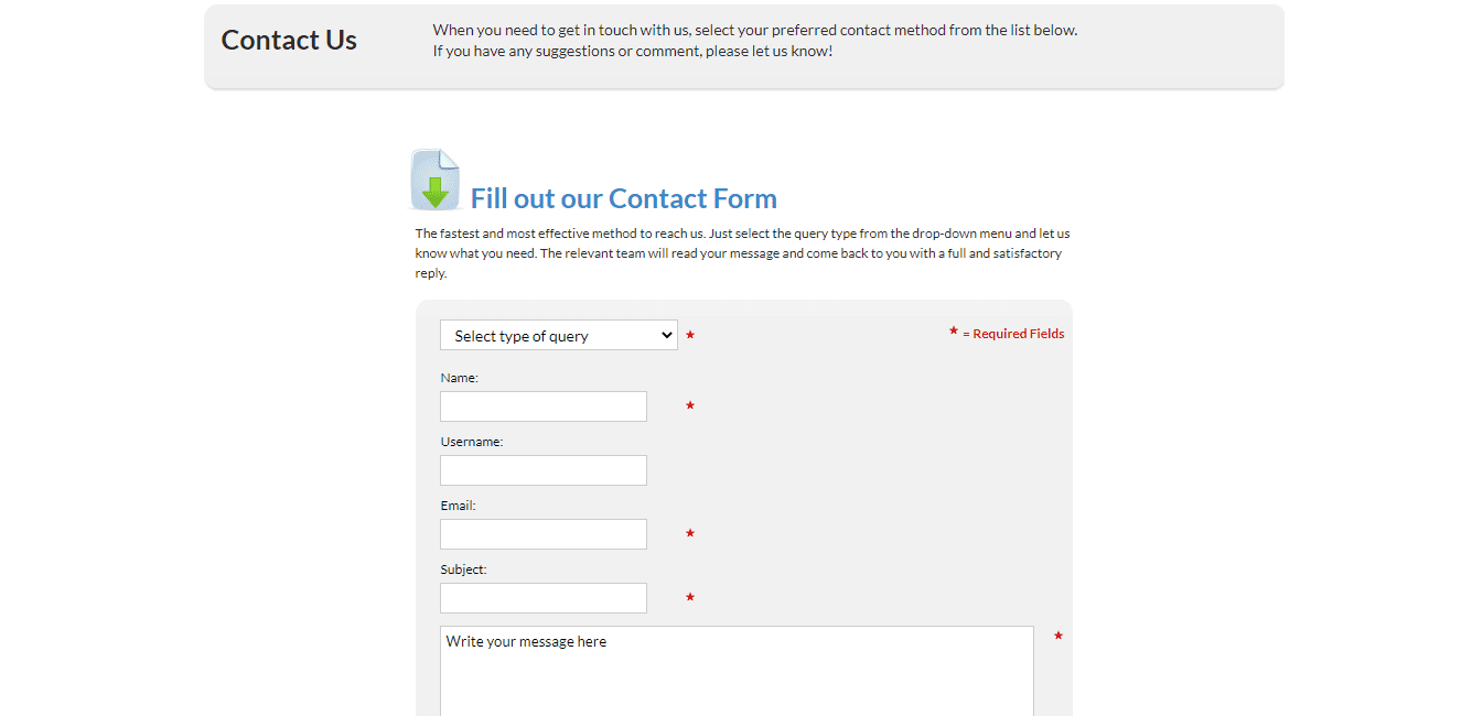 esources support contact form