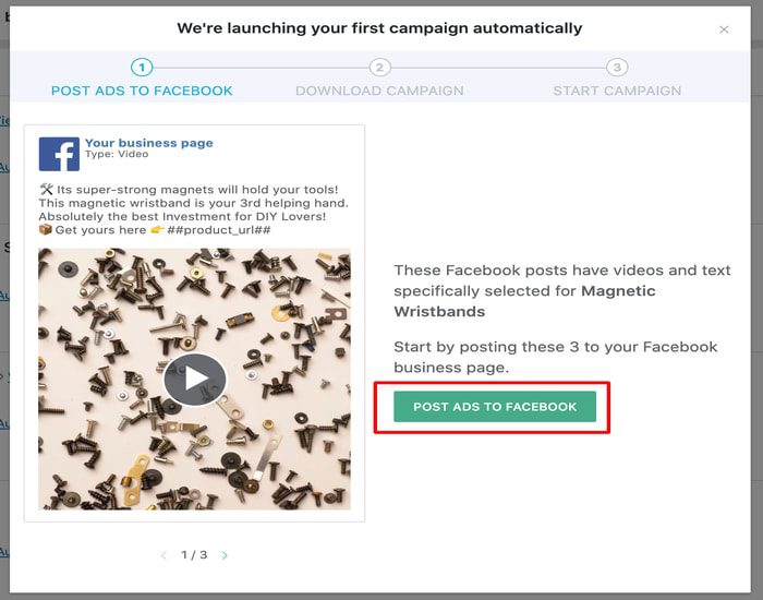 launching your facebook ads automatically for the premium products