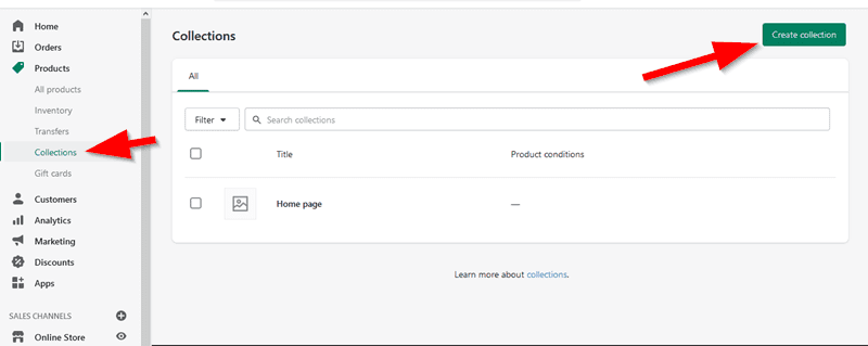 creating product collection