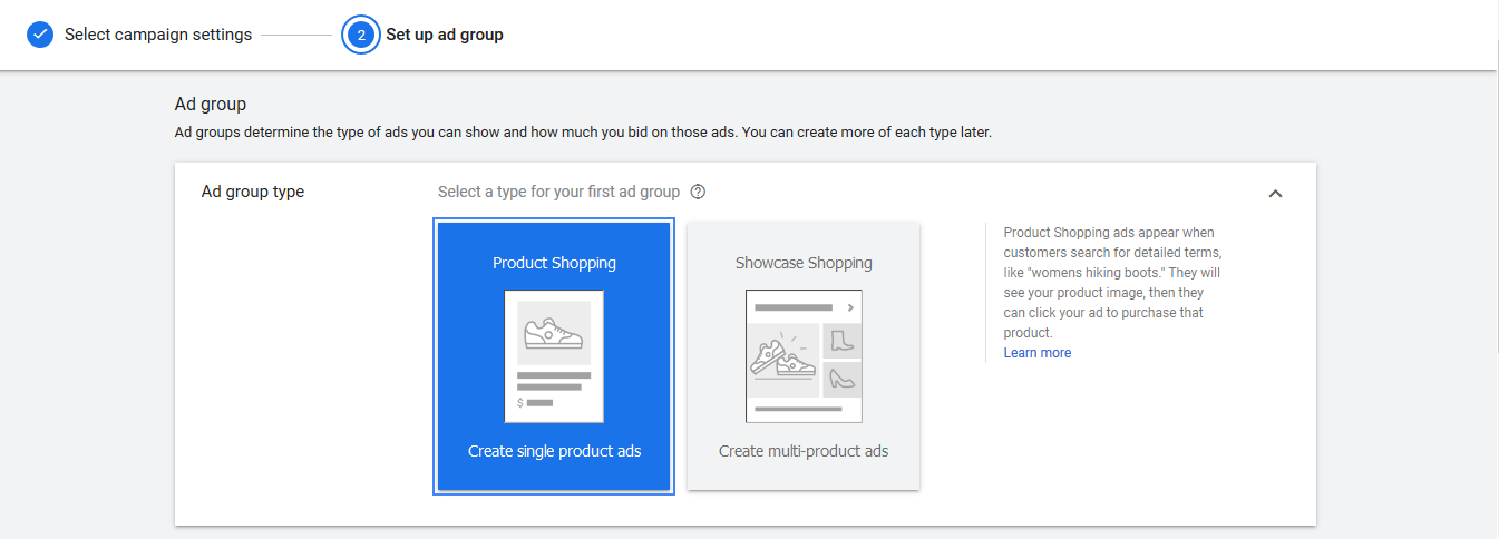 Create Google Shopping Ads Groups