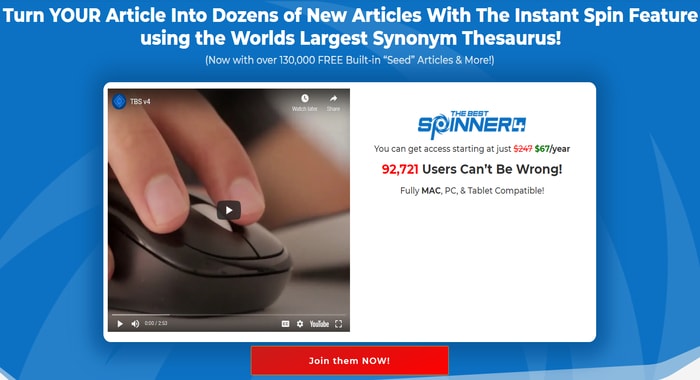 the best spinner - article rewriter software