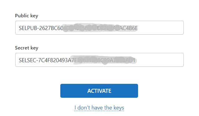 Sellvia API Keys