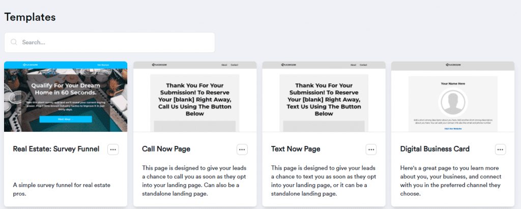 landing page templates 