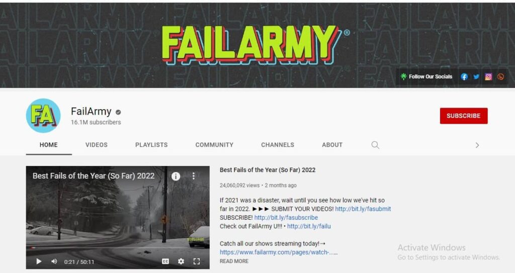FailArmy YouTube Channel