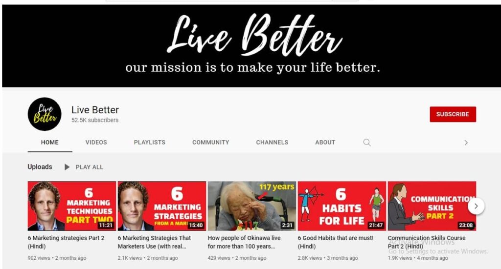 Live Better YouTube channel