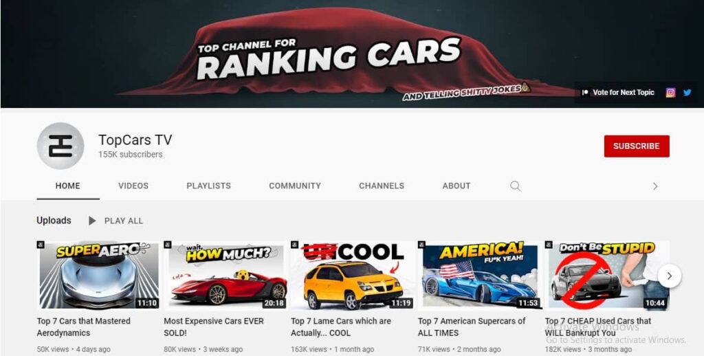 Top Car YouTube Channel