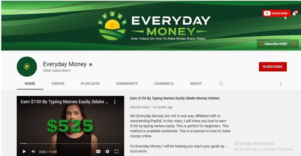 Everyday Money YouTube Channel