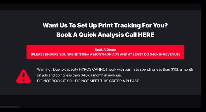 hyros booking