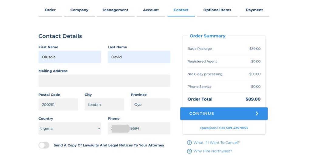 Northwest registered agent registration process