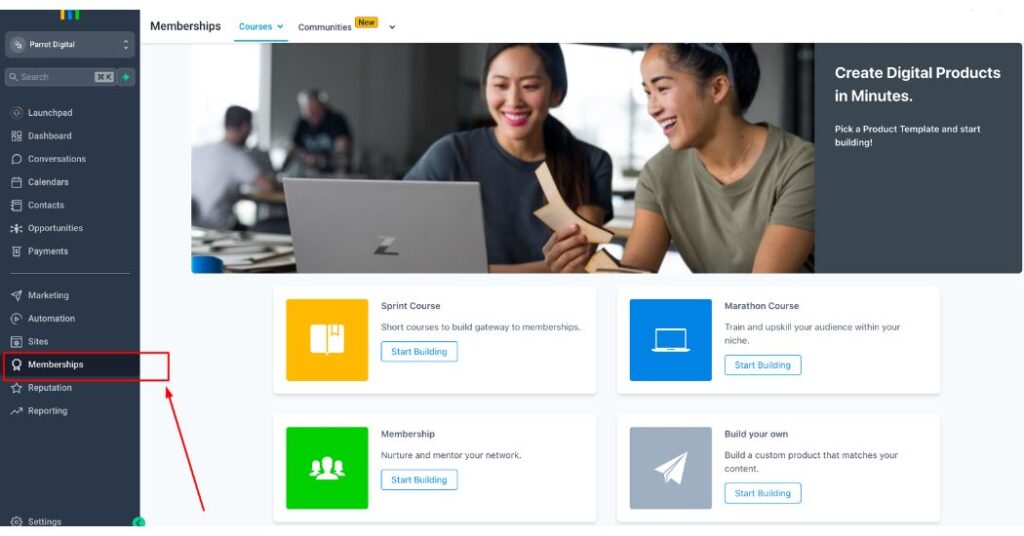 gohighlevel membership sites