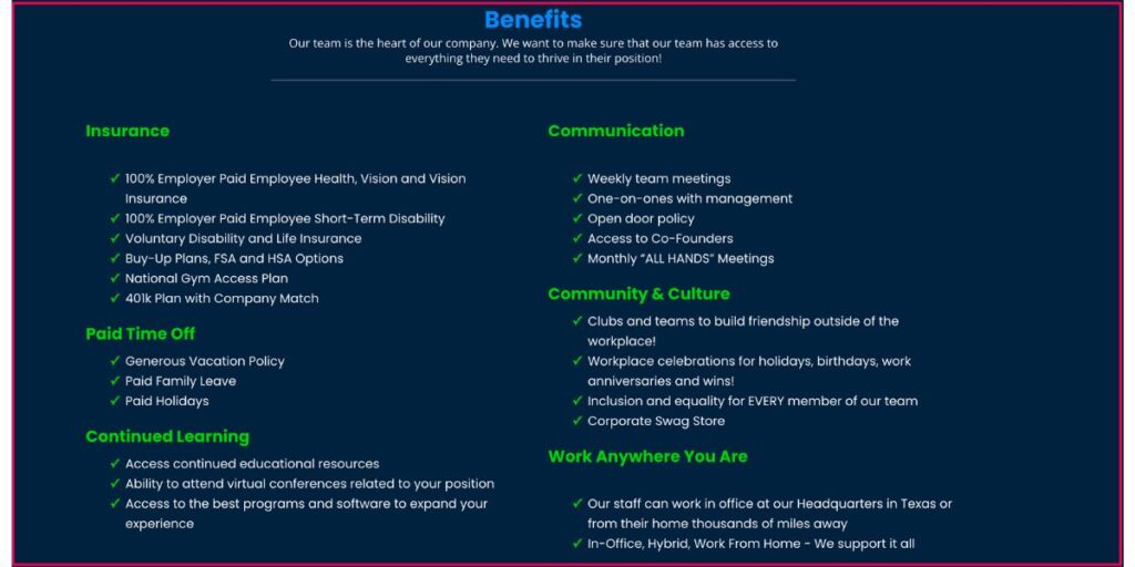 GoHighLevel Careers Benefits
