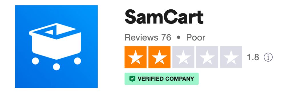 Samcart Trustpilot review