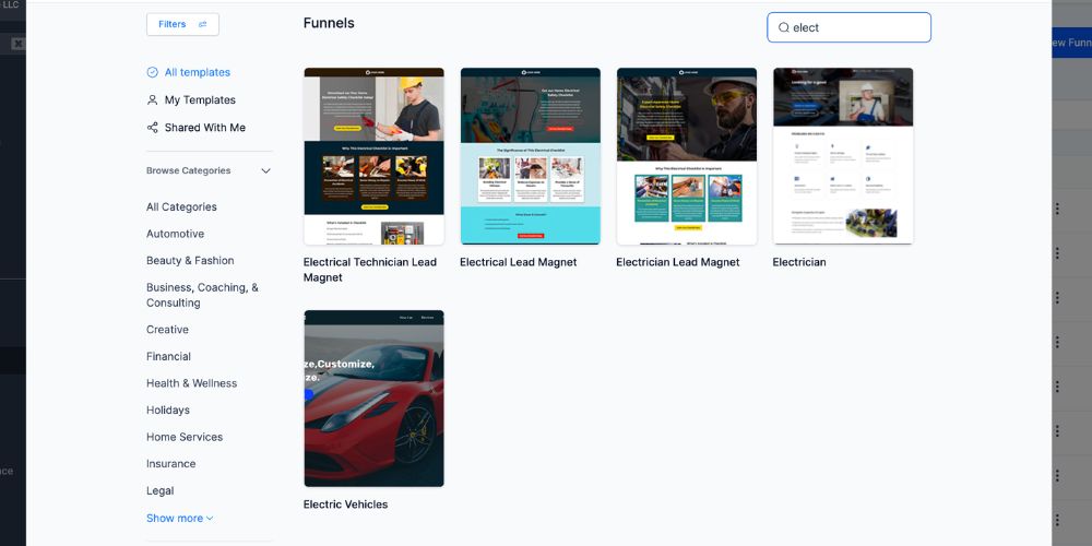 GHL Electrician funnel template