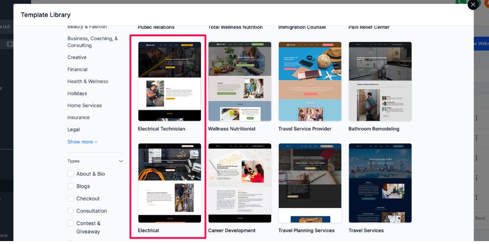 GoHighLevel Electrician template