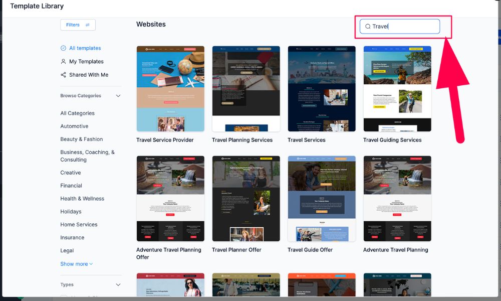 Gohighlevel travel agency Website