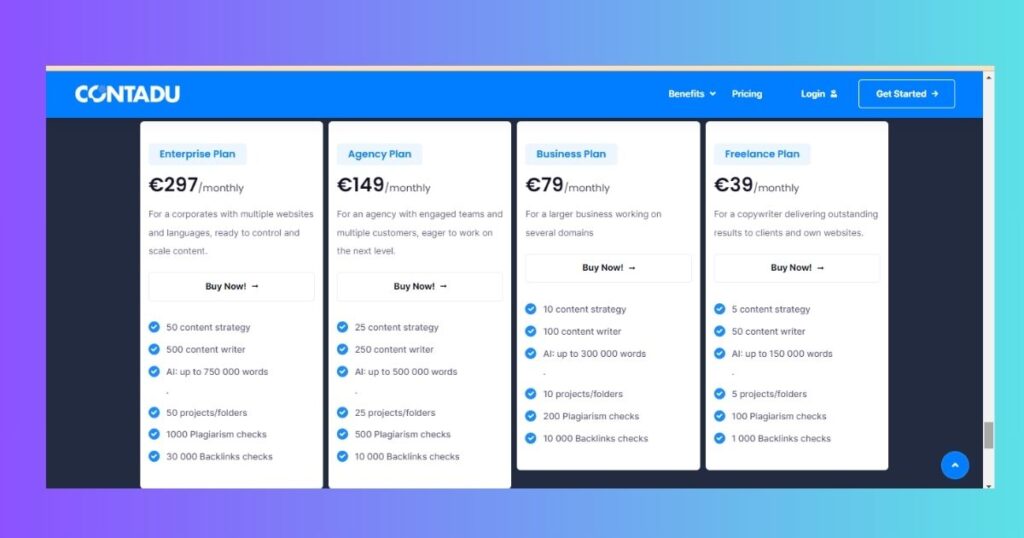 Contadu Pricing